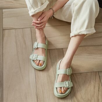 Leather Round Toe Sandals 2