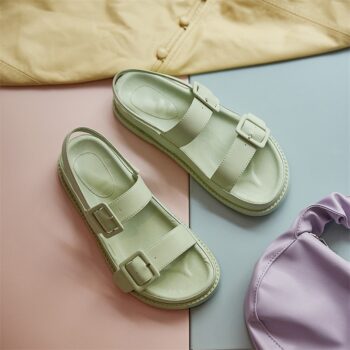 Leather Round Toe Sandals 1