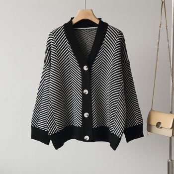 Striped Knitted Cardigans 1