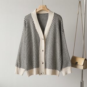 Striped Knitted Cardigans 2