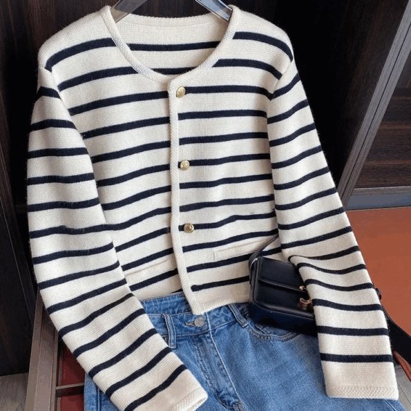 Korean Striped Cardigan